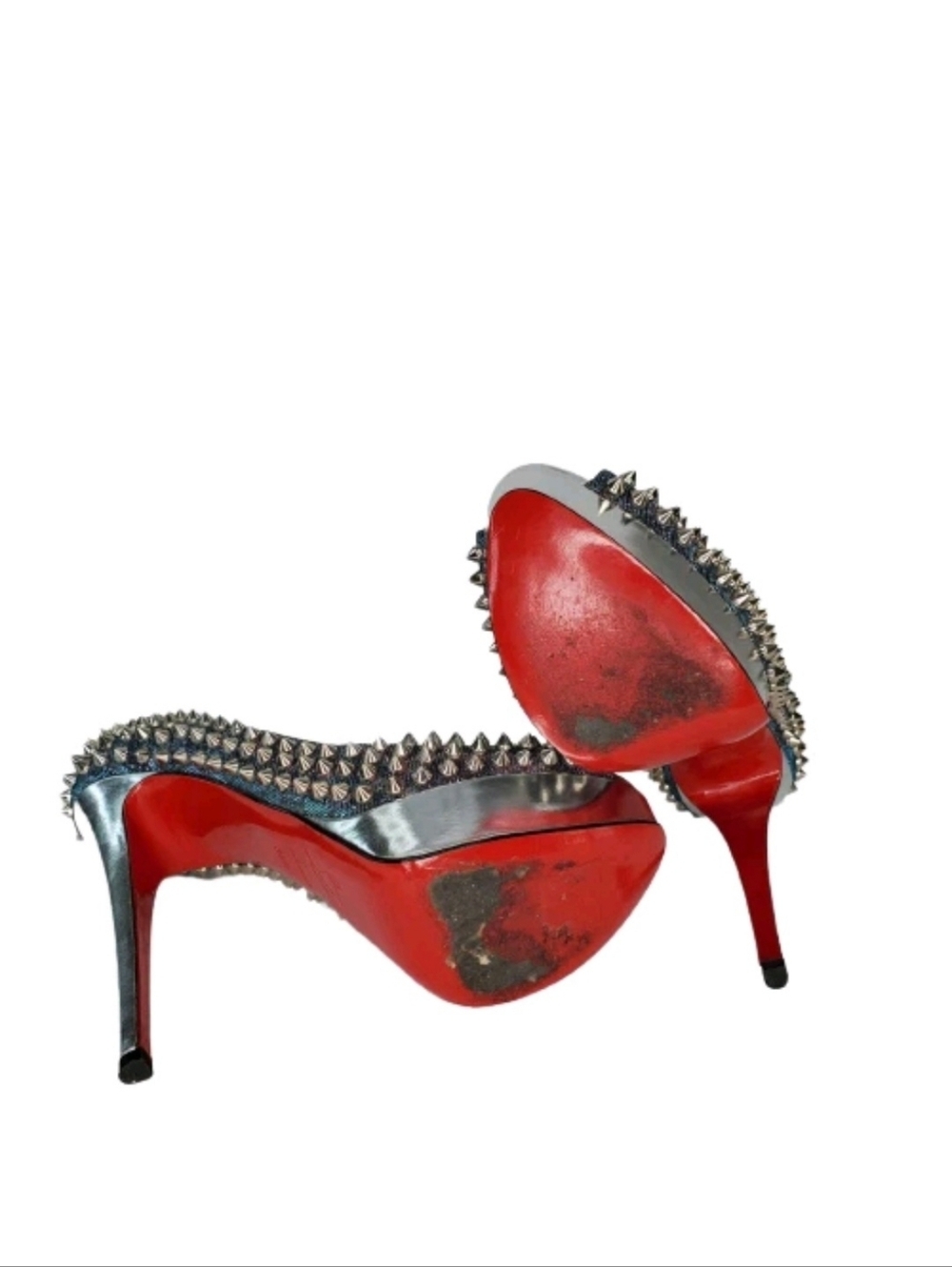 Christian Louboutin Metallic Lady Peep Spikes 150 Pumps - Picture 6 of 8